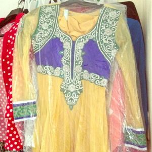 Yellow Indian anarkali