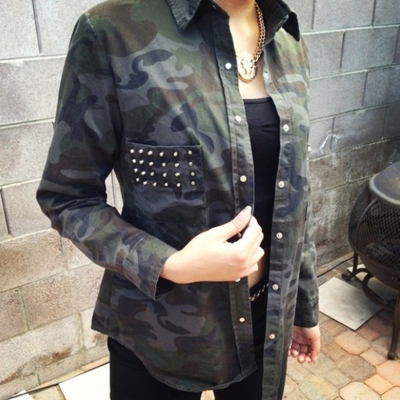 Camo button up