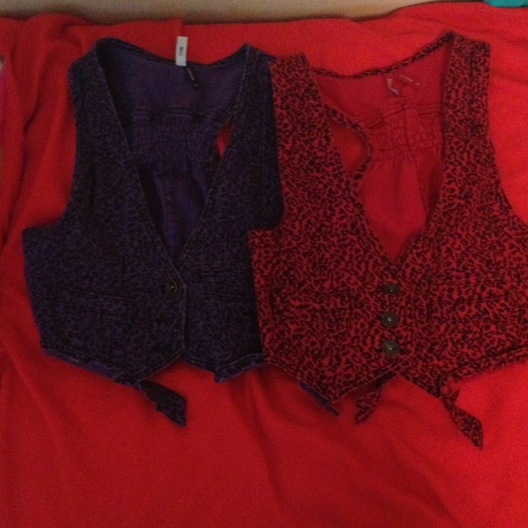 Red and purple Leopard print vest