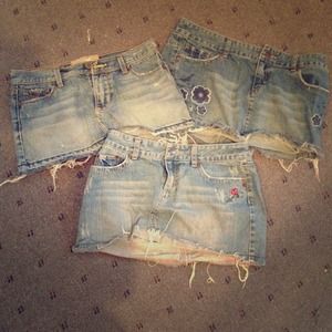 3 Denim Skirts! Hollister & Aeropostale