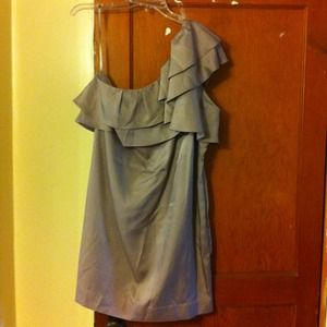 Cafe color ruffled dress- one sleeve