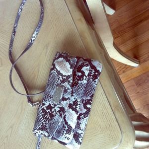 Ninewest python wristlet or cross body purse