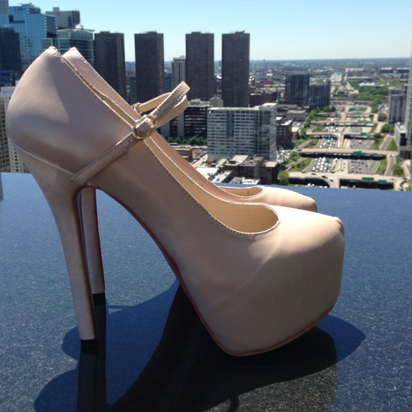 Inspired CL Nude Mary Jane Heels