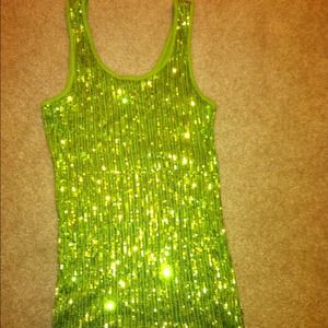 Lime green 💚 sequin tank top