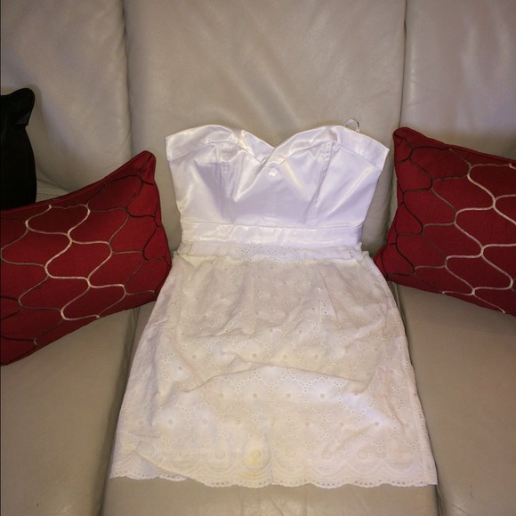 Authentic BEBE white strapless dress!!! - Picture 4 of 4