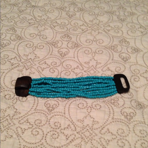 🚫Reserved🚫Beaded turquoise with brown bracelet.