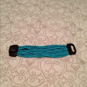 🚫Reserved🚫Beaded turquoise with brown bracelet.