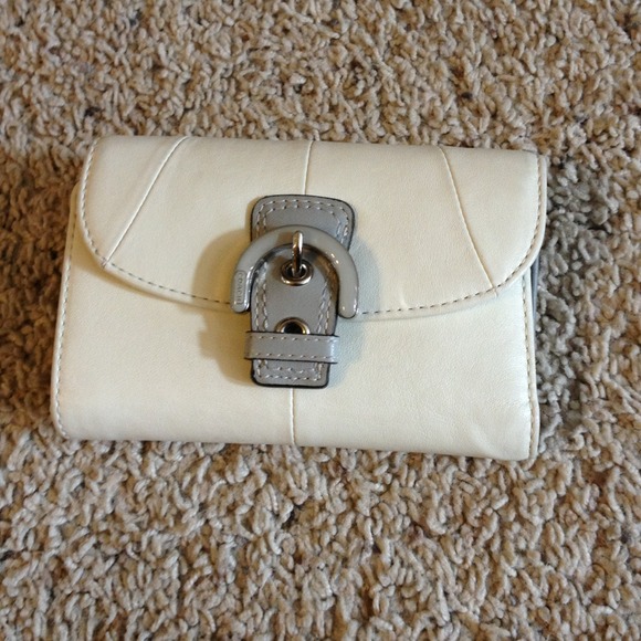 Coach Clutches & Wallets - Coach ivory and gray wallet. Gently used.