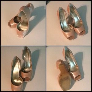 Reduced! Baby Pink Patent Leather Peep Toe Pumps