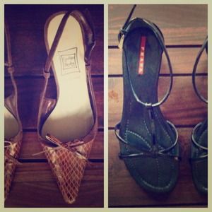 Prada Shoes - 🔴SOLD🔴 Prada Patent Sandals & Brown Slingbacks Prada Shoes - 🔴SOLD🔴 Prada Patent Sandals & Brown Slingbacks