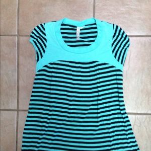 Neon striped stretchy long top