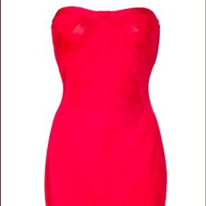 Herve leger cocktail rose red dress
