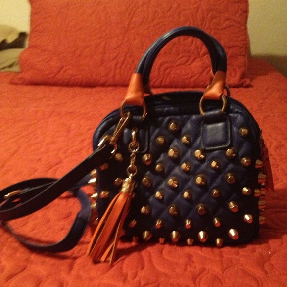 Blue w/Gold Studded Handbag
