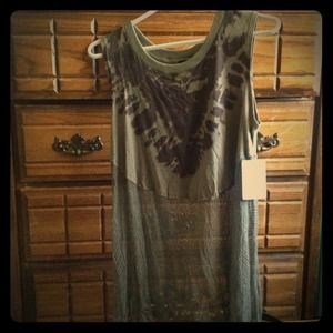 Free people tie die and knit tank.