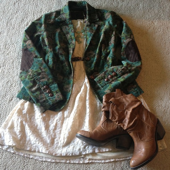 Liz Claiborne, Talbots Other - Bundle: Floral Corduroy Blazer & Talbots Tee