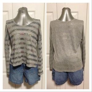 Long sleeve high low top