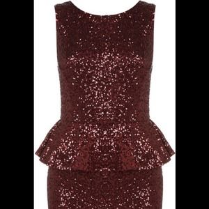 Sequin Peplum Dress