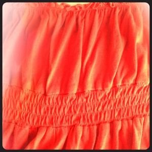 Orange-Red Strapless Shirt