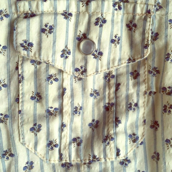 White Floral Button Up