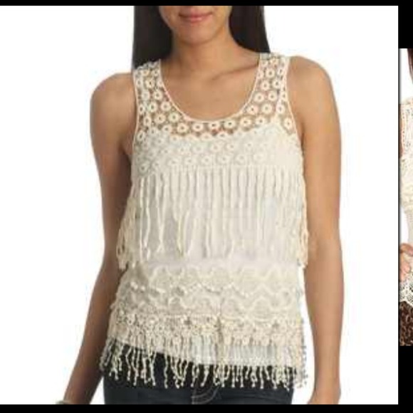 ๐น๐WetSeal Ivory Embroidered Mesh Top๐๐นNWOT - Picture 3 of 3