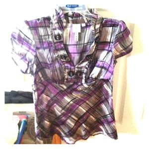 Purple and black dress shirt
