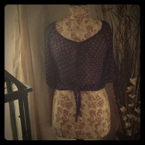 HOLD Sheer top with tie
