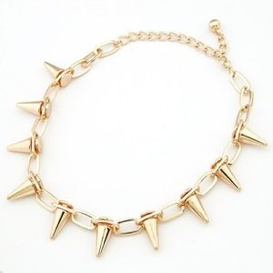 Gold Spike Statement Necklace