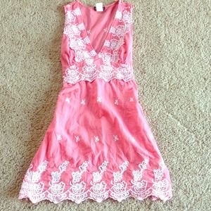 Coral embellished shirt/dress