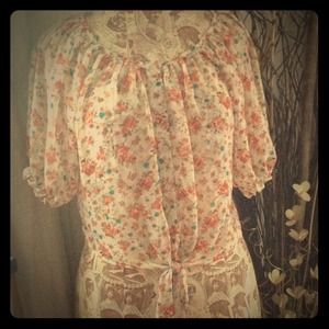 SOLD Sheer top with tie