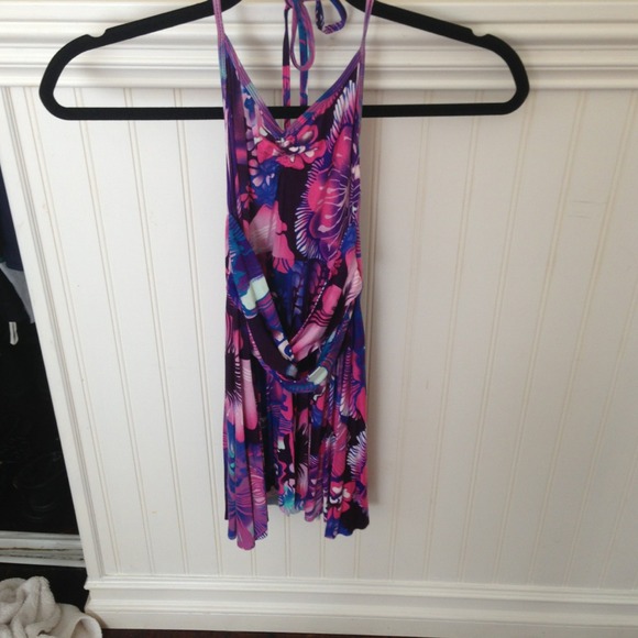 Hawaiian print halter top