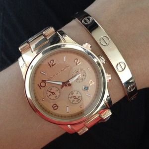 MK rose gold watch