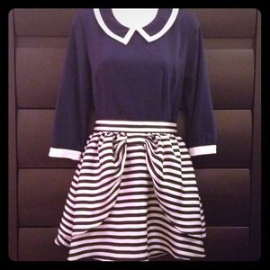 Navy Striped Skirt - Reserved for @stylishpetite