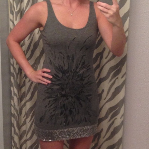 Express Sequin Tank Dress