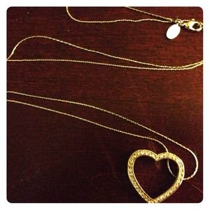 Cookie lee rhinestone heart necklace