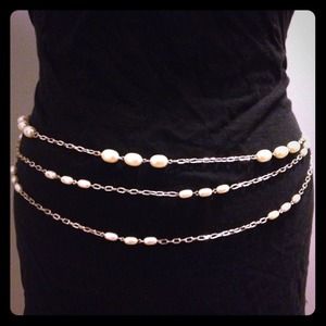 Chain and pearl belt