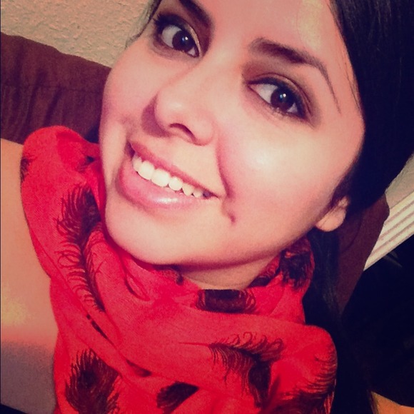Orange/black feather scarf