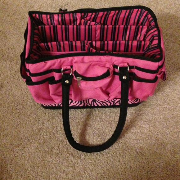 Hot pink black zebra utility tote ON HOLD
