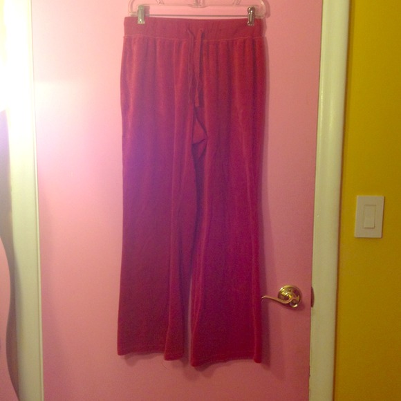 Red track sweat pants