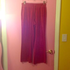 Red track sweat pants