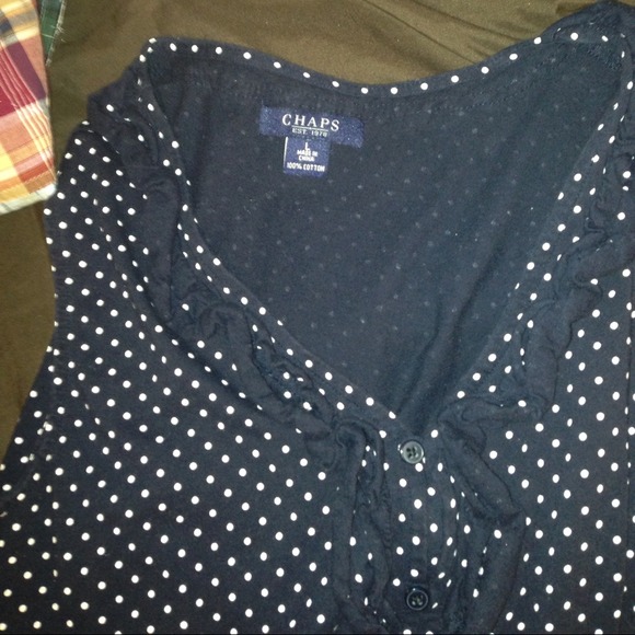 Chaps Navy Top - Picture 2 of 2