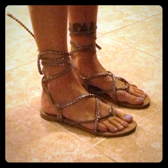 Victoria's Secret braided Ankle wrap sandal