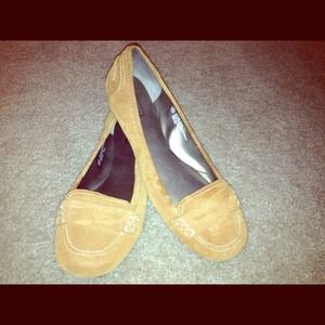 Tan suede flats