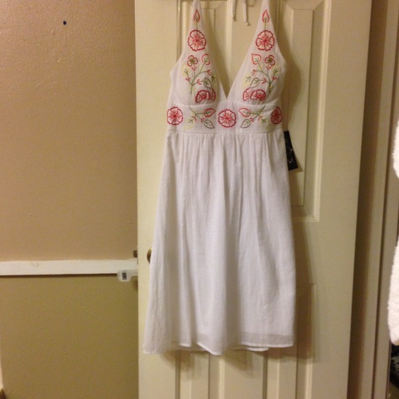 White halter dress