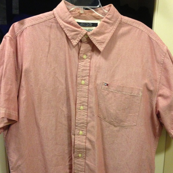 Tommy Hilfiger mens short sleeve dress shirt sz:xl