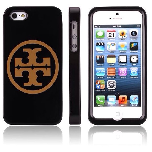 Tory Burch Accessories - Tory Burch Black with Logo Hard Case for iPhone 5