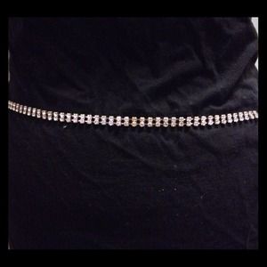 Rhinestone and chain belt