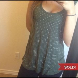 Studded green tank top