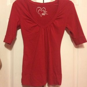 Simple red v-neck