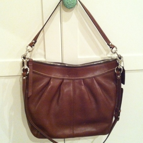 Coach brown leather 2 way bag like new