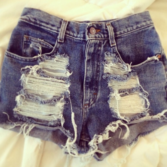 Custom slasher denim cutoffs jean shorts